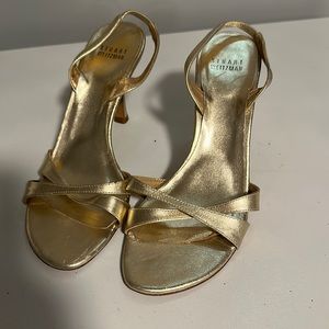 Stuart weitzman gold strappy heels size 5 1/2 -barely worn